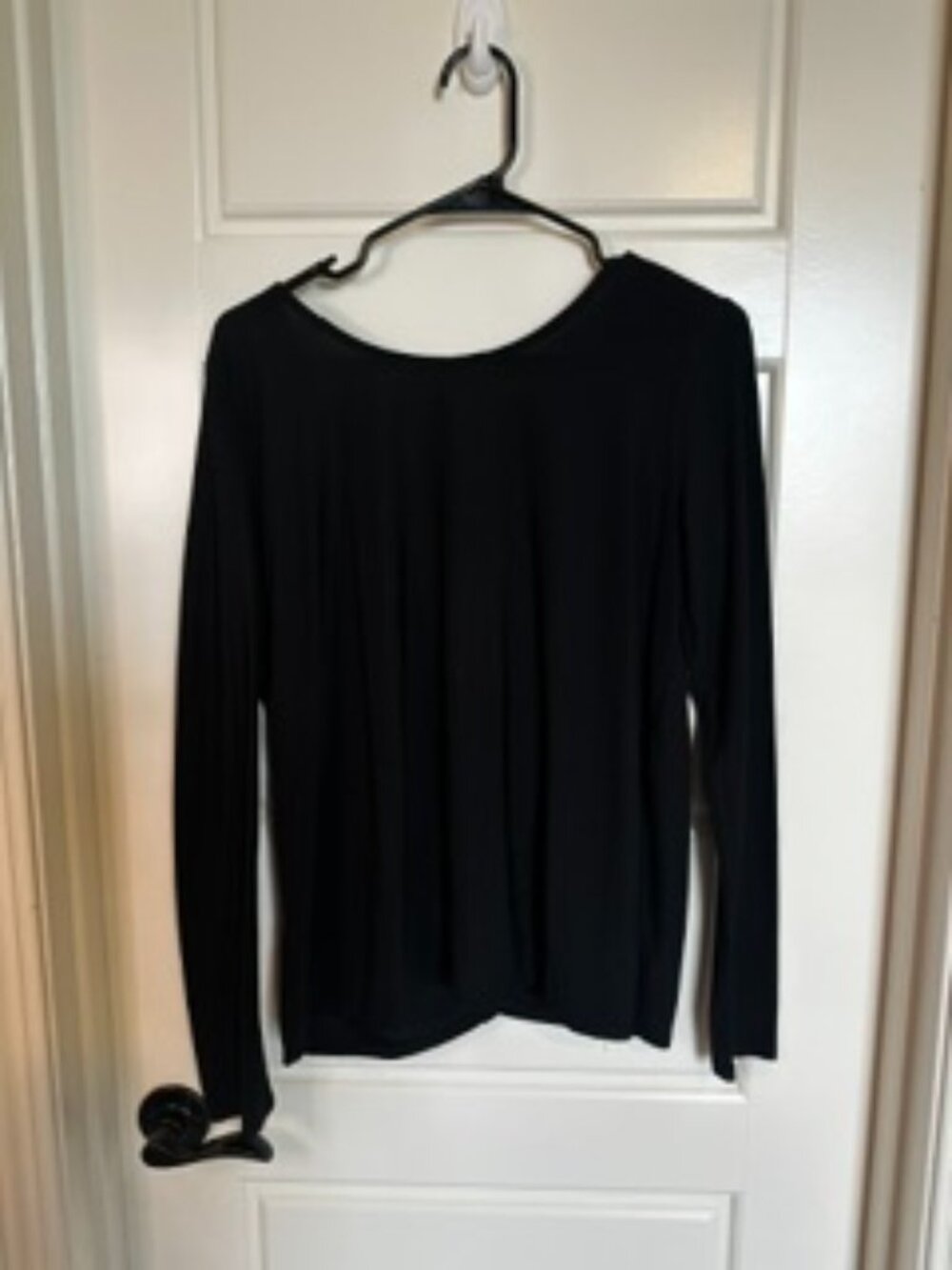 Long Sleeve Black Blouse with Unique Back